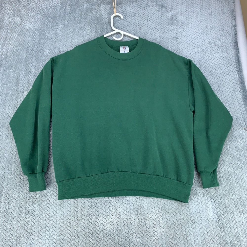 Jerzees NuBlend Sweatshirt Mens 2X Green Crewneck Pullover Plain USA Made